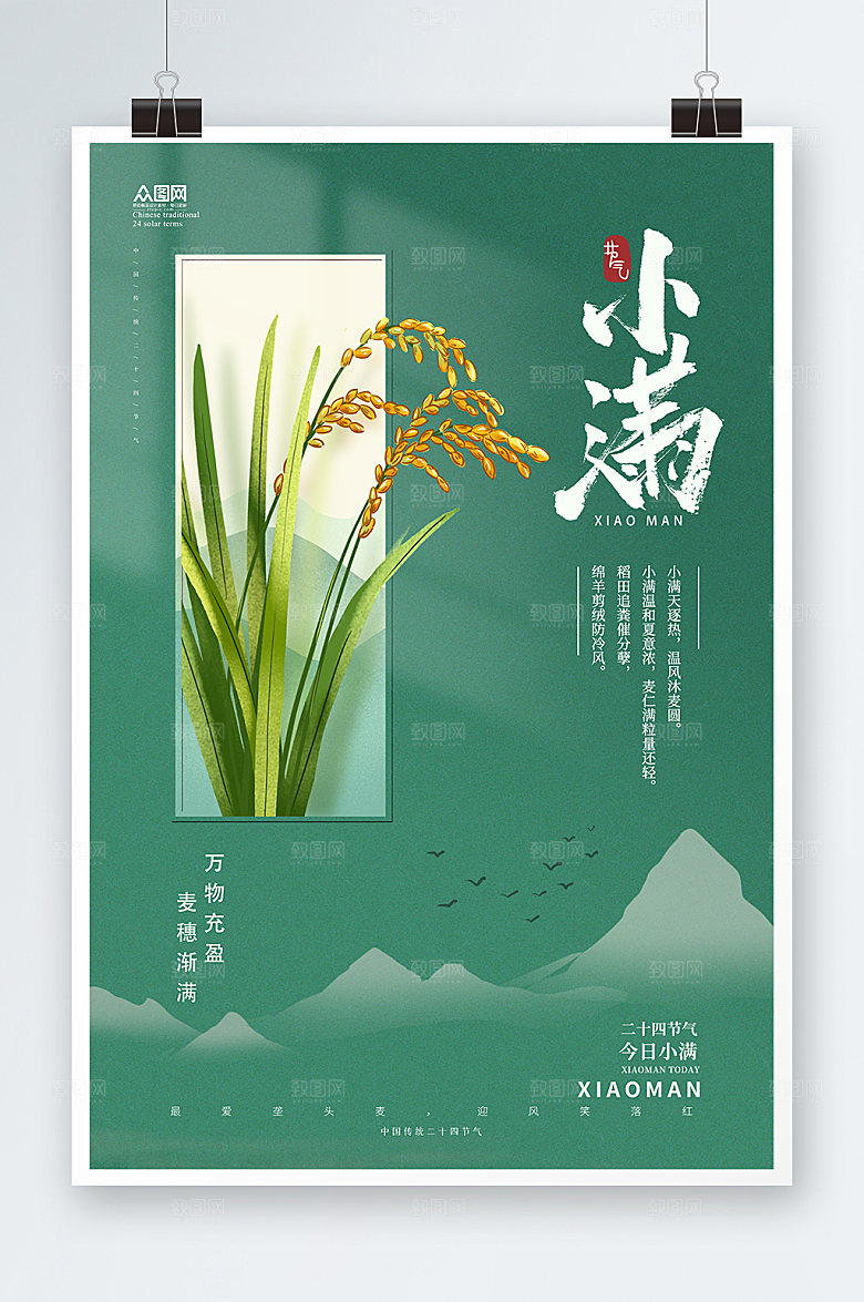 小满24节气传统节气初夏海报设计