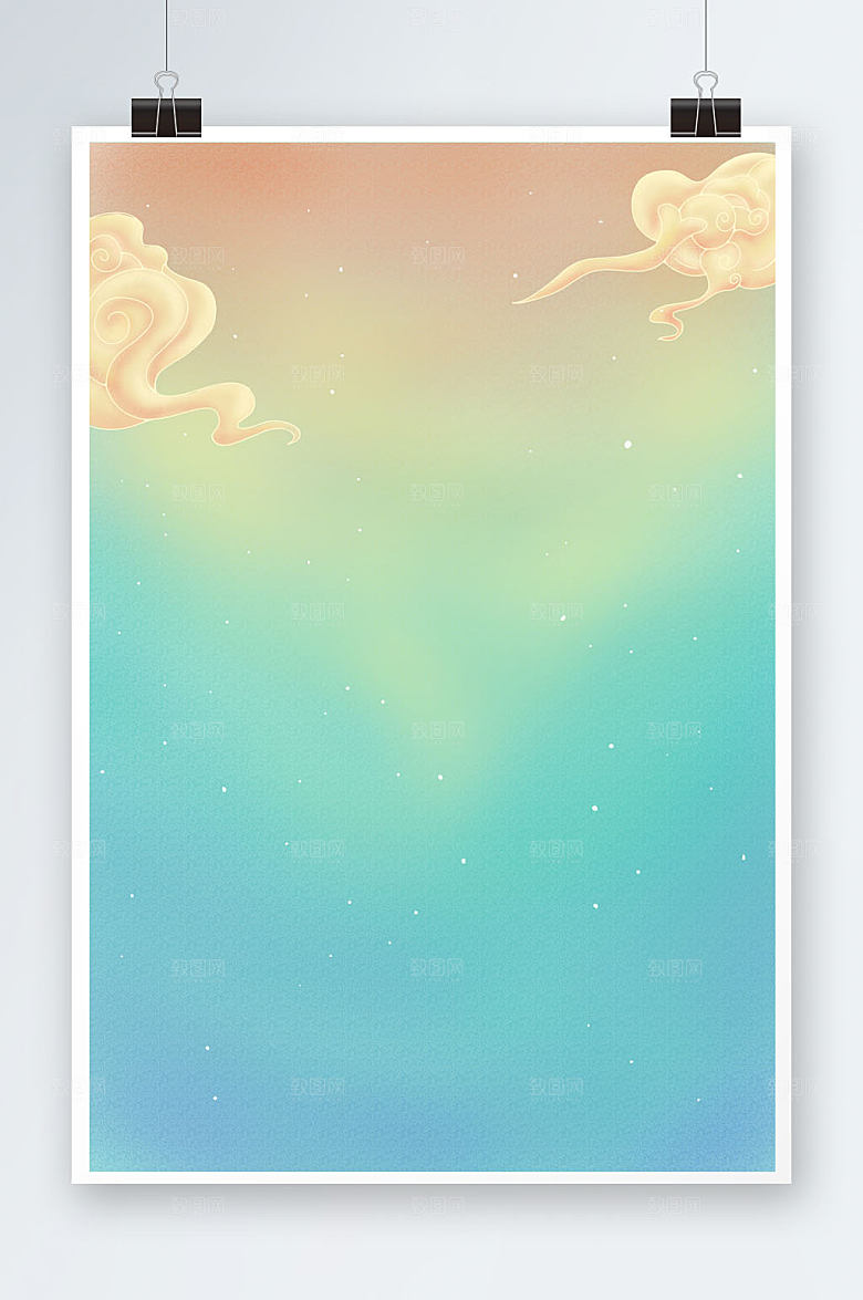 国潮文化背景插画元素