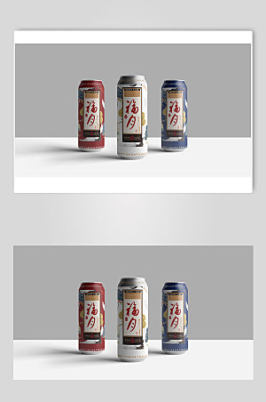 高端啤酒瓶贴图样机效果图设计