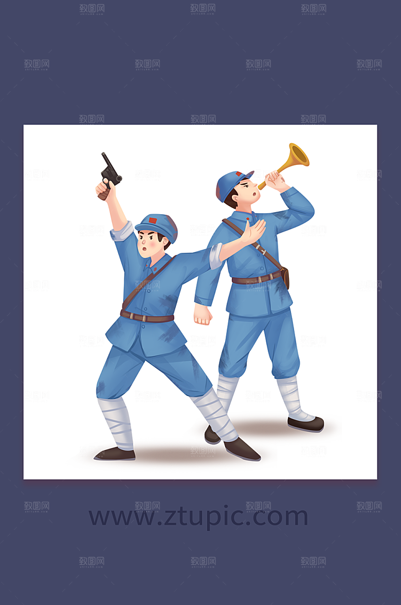 全力出击士兵七七事变人物插画设计