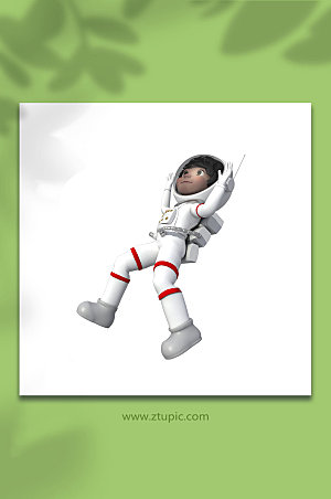飞行宇航员3D卡通角色人物模型