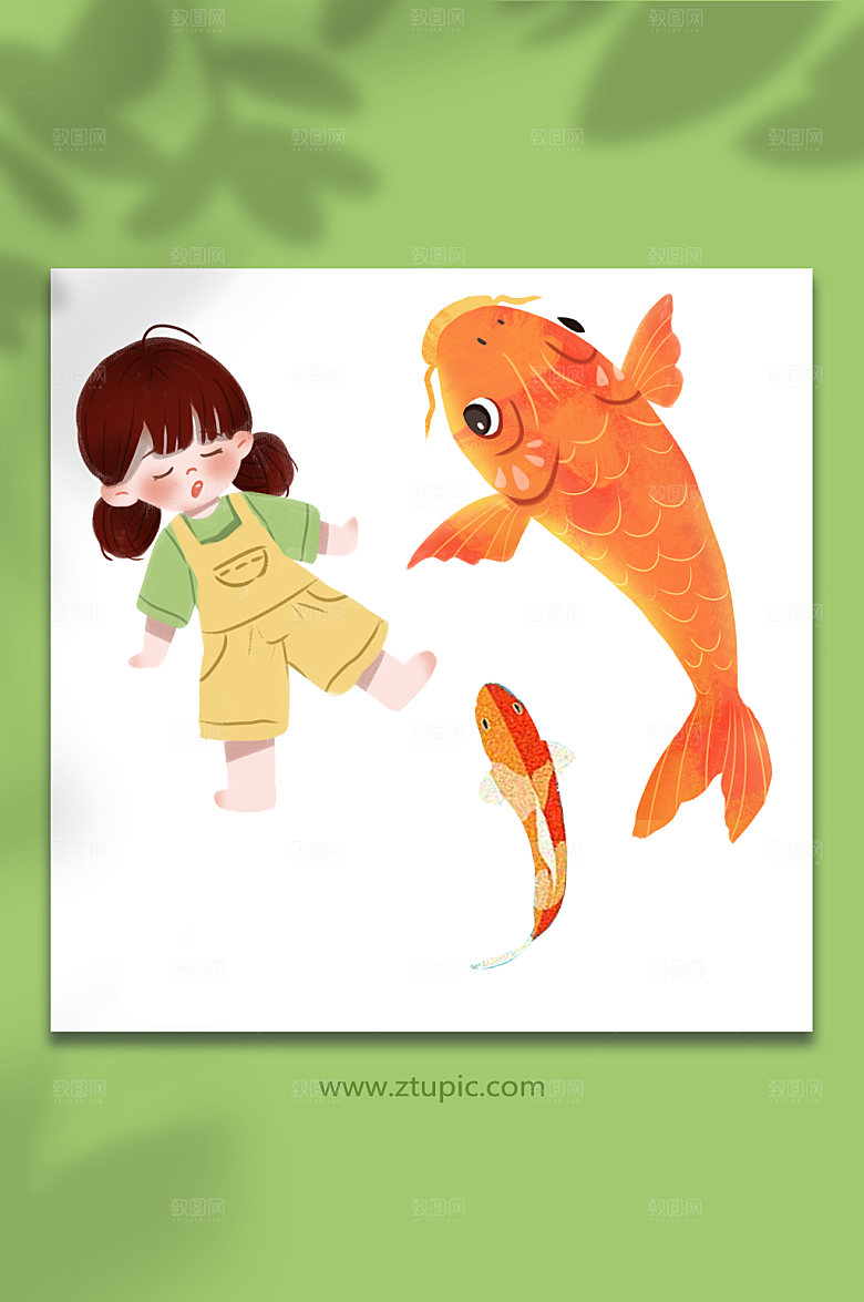 小暑节气人物插画元素设计