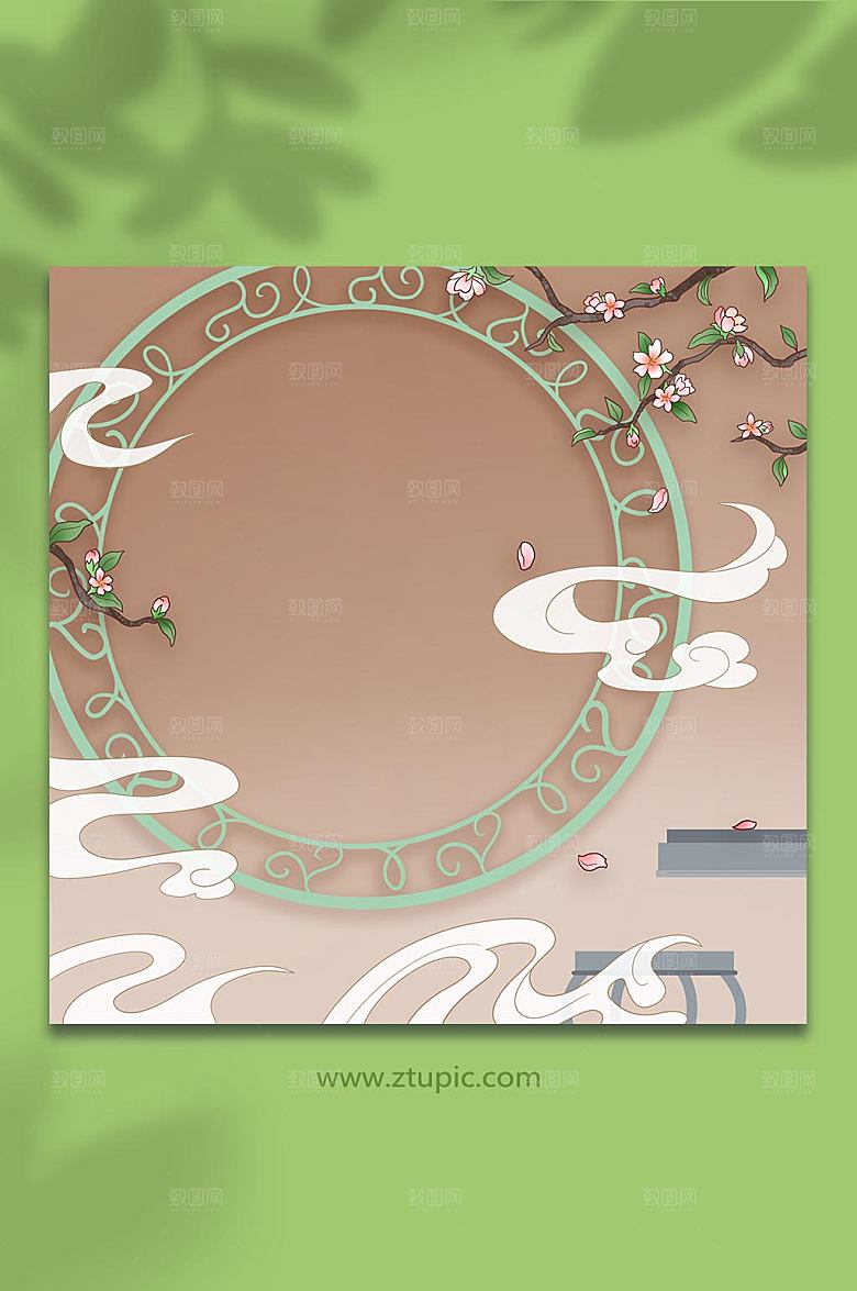 手绘复古背景元素插画设计