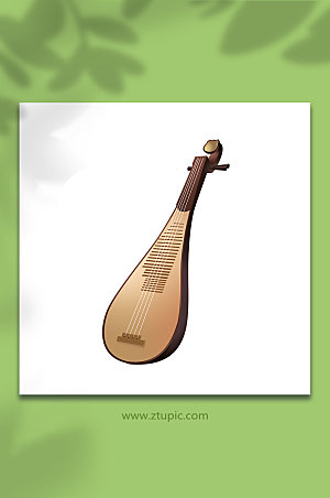 古典琵琶中国风乐器插画设计