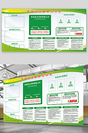 安全公示绿色简约食品栏展板设计