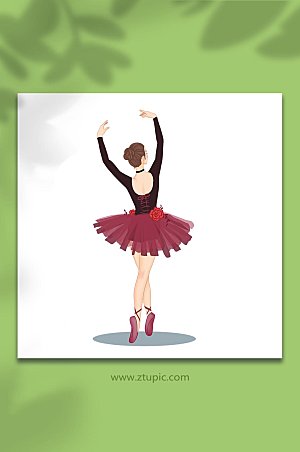 芭蕾舞蹈手绘浪漫表演插画设计