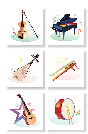 肌理常用乐器音乐物品设计插画素材