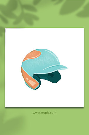 扁平棒球帽体育运动器材设计插画