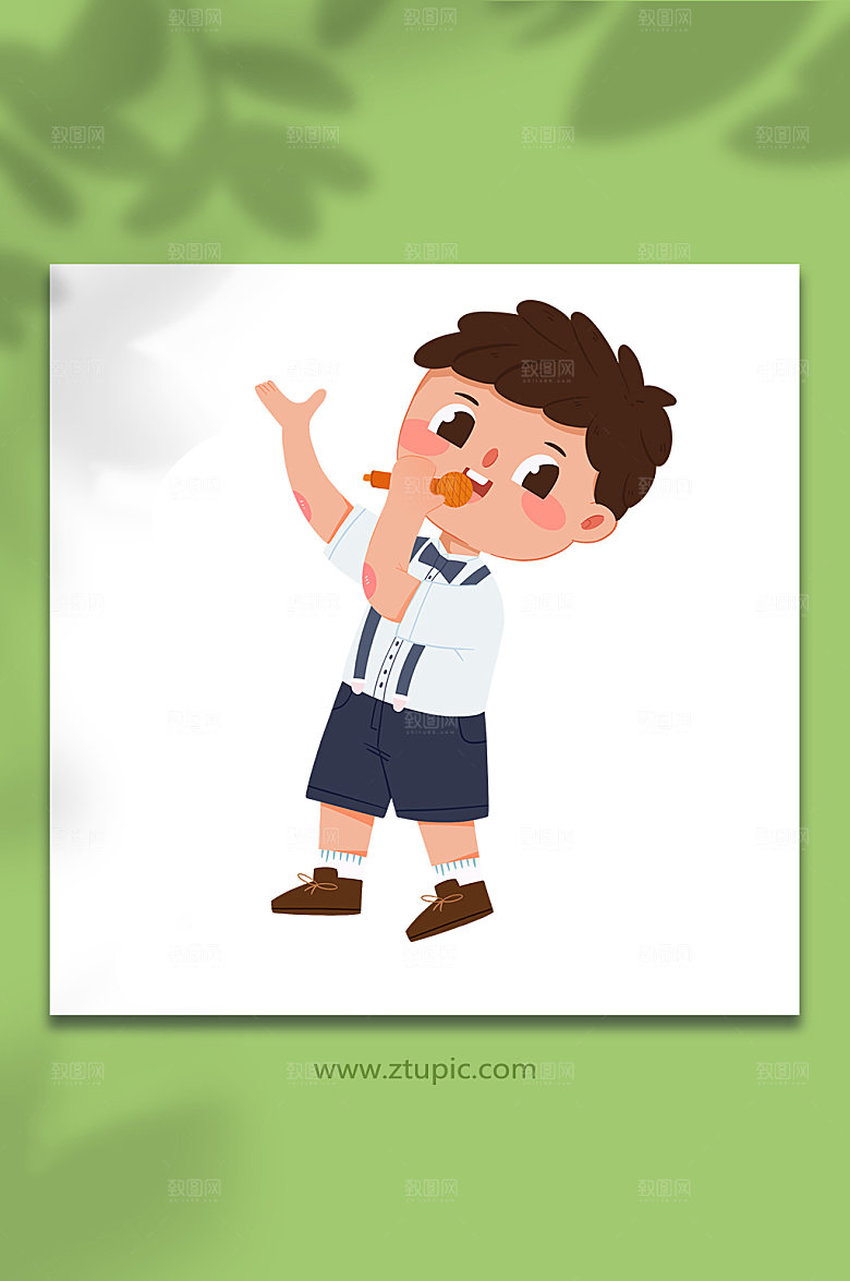 ⼿绘音乐唱歌弹奏声乐设计插画