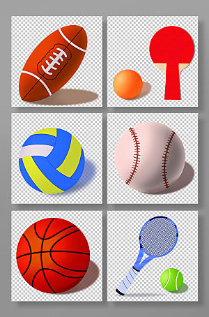 扁平篮球体育运动器材设计插画