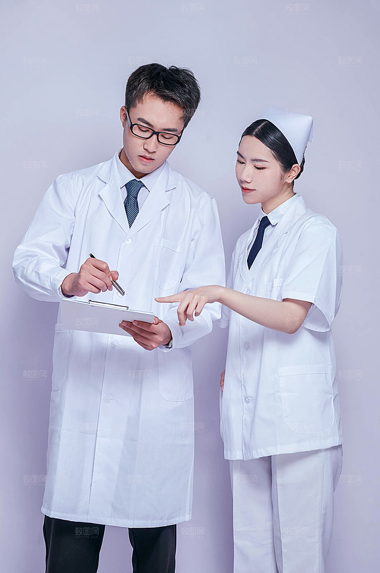 医疗科研人员医务男女摄影图