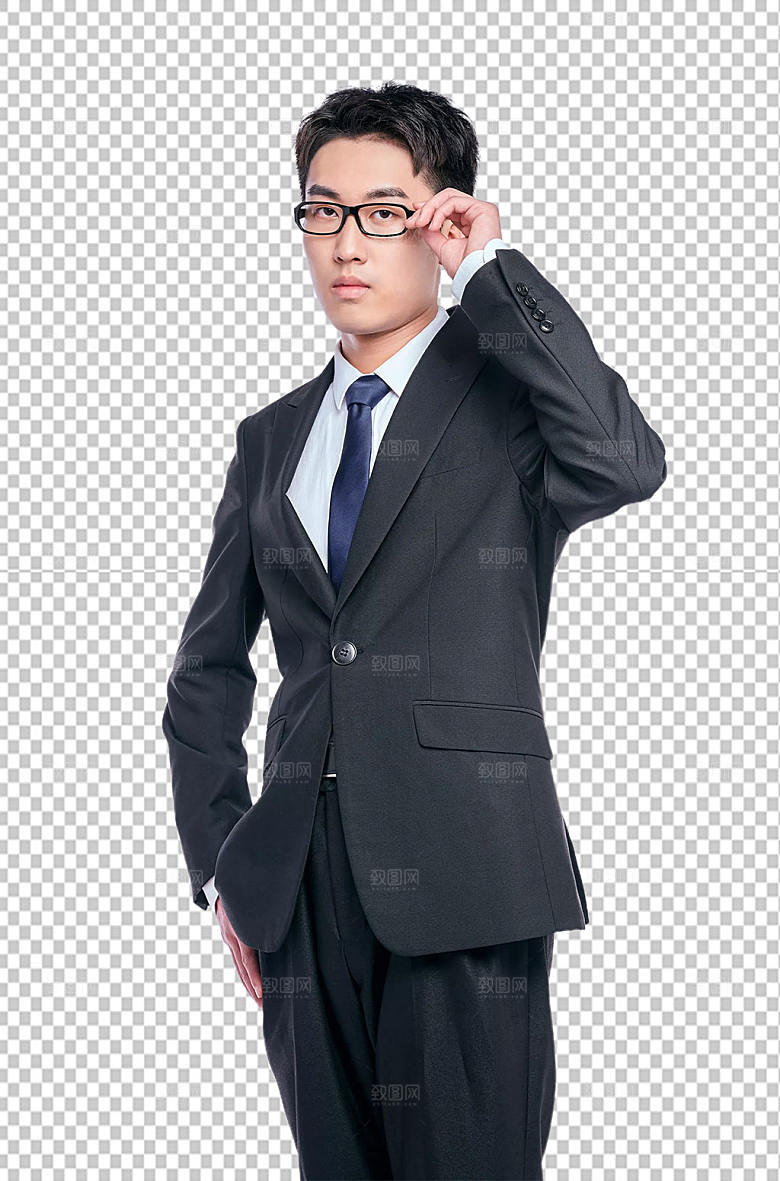 职场男士西装眼镜人物摄影图片