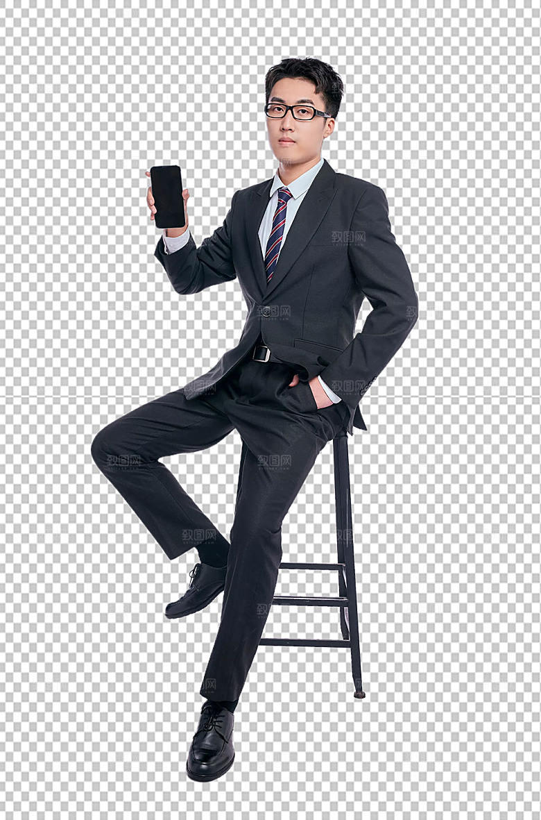 手持手机人物免抠PNG