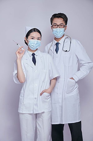 戴口罩医生护士组合人物摄影图片