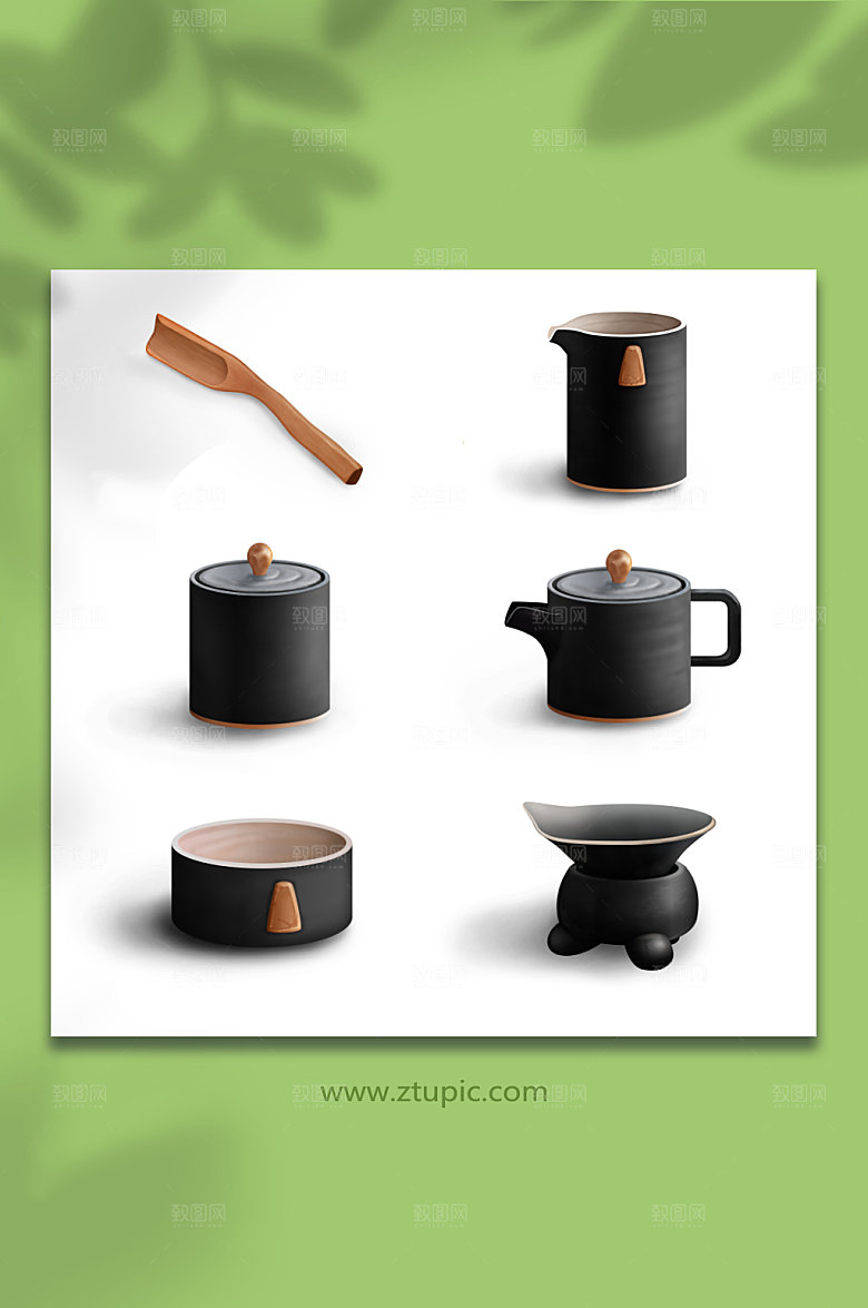 高档套装公道杯茶具物品元素