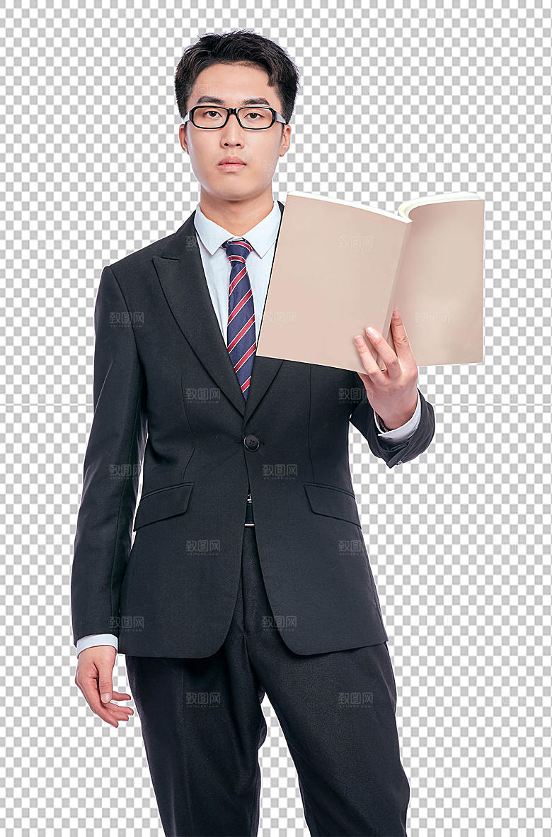 持书男士商务职业人物免抠元素
