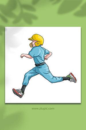 扁平奔跑运动员人物插画素材设计