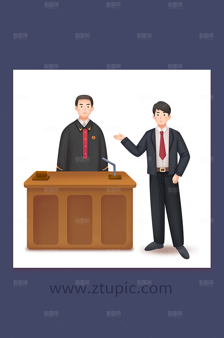 能言善辩咨询律师人物插画模板