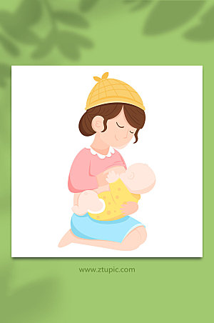 母婴人物插画元素