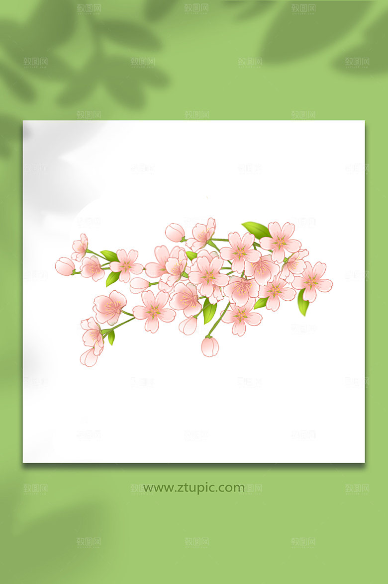 卡通粉色樱花免扣元素