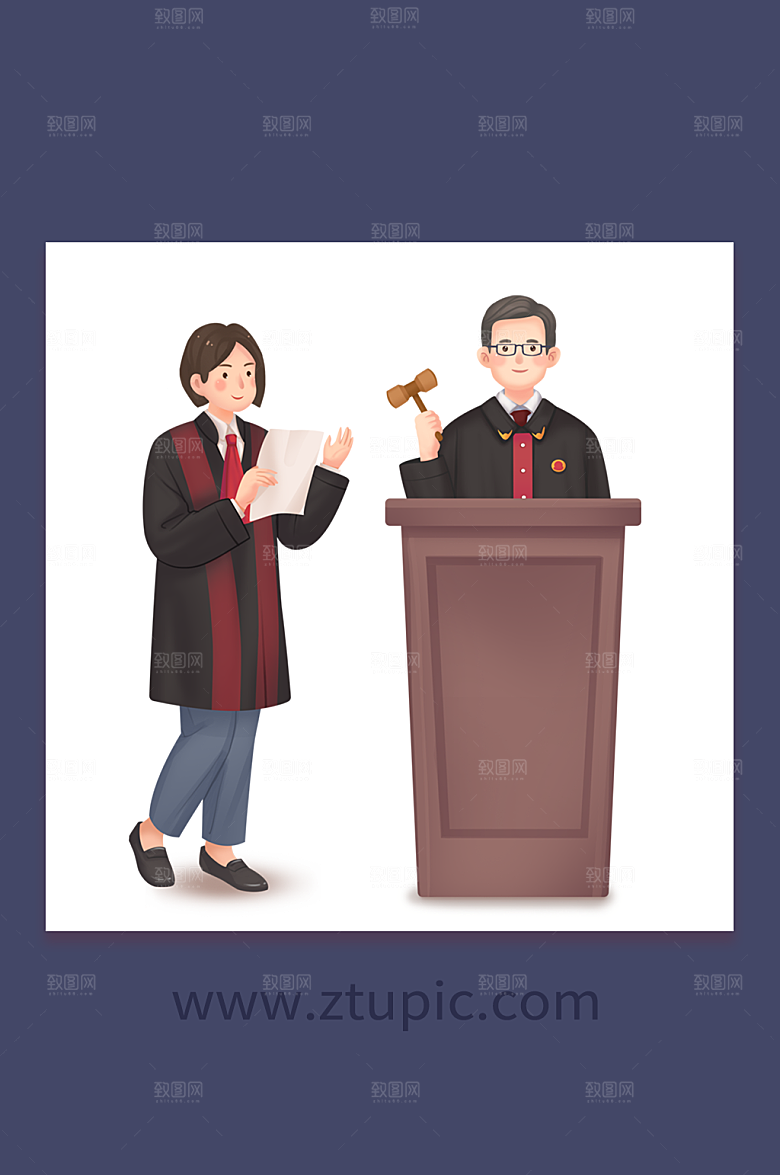 肌理全国律师咨询日人物插画模板