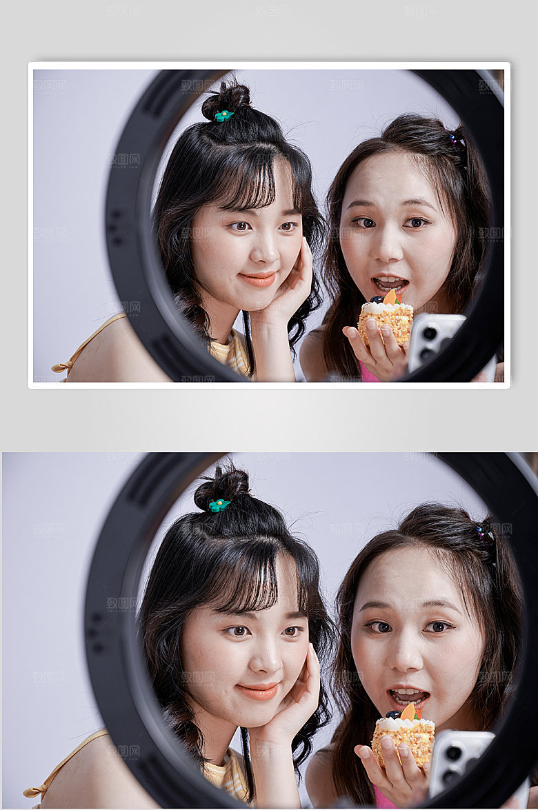 淘宝直播间摄影图彩妆直播照片