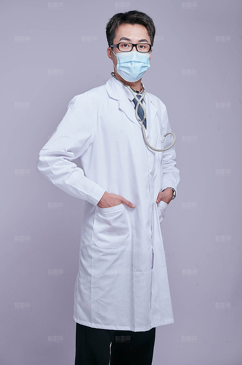 医院医疗白大褂医生人物摄影图