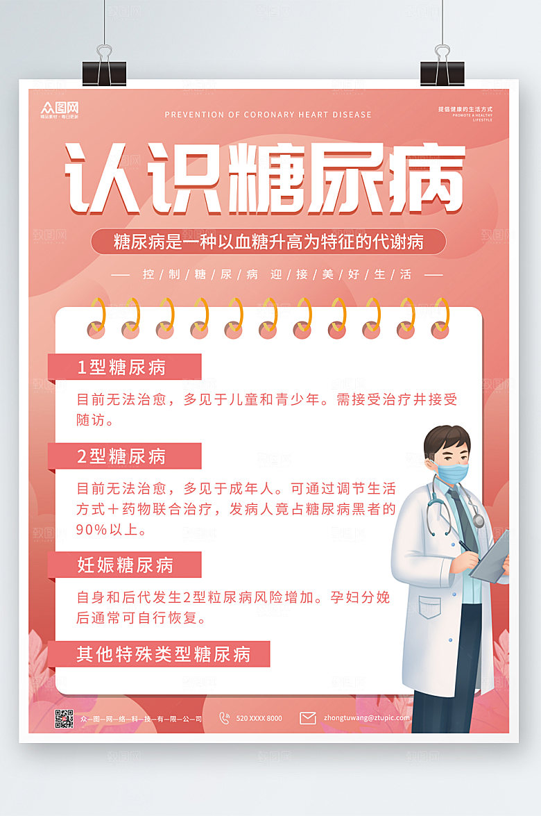 清新简约糖尿病海报设计