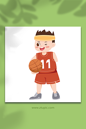扁平打篮球运动员残疾人插画设计