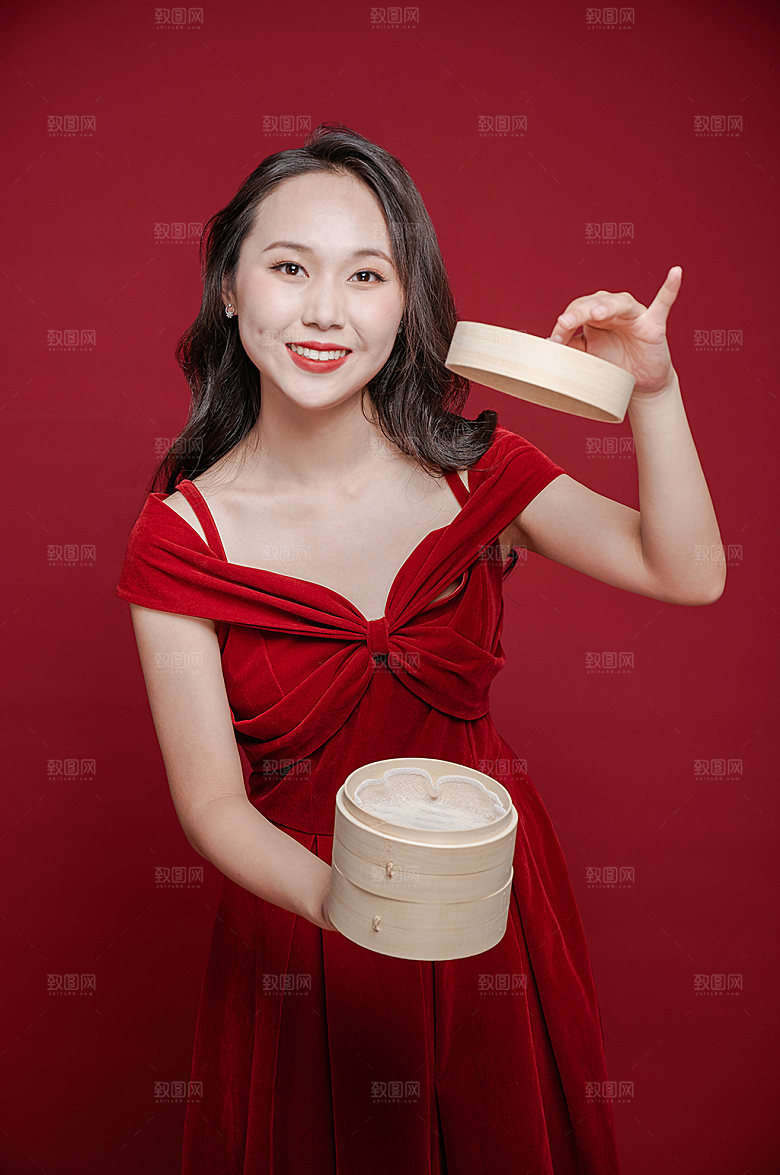 新春年夜饭美食女性人物摄影