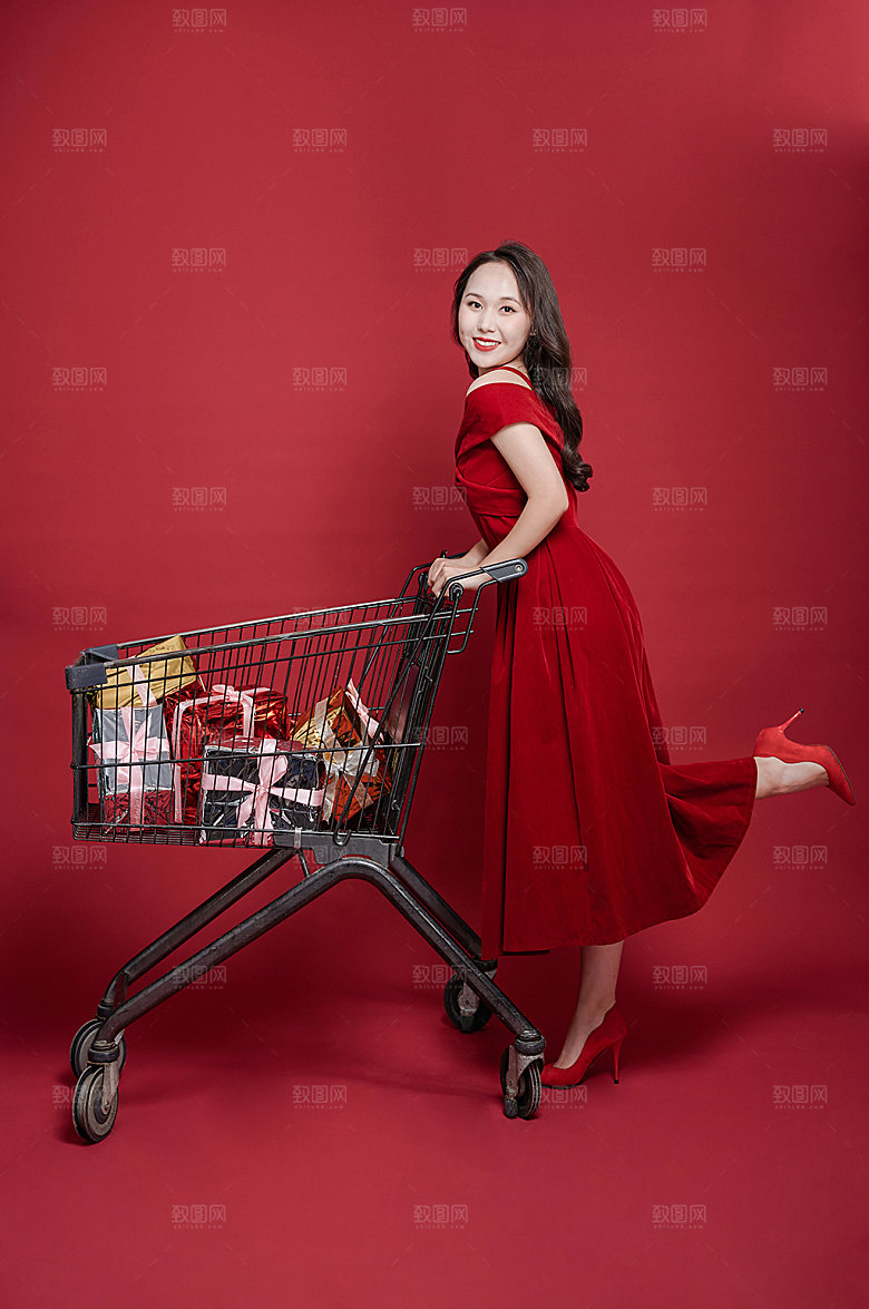 女性购物精修人物摄影图片
