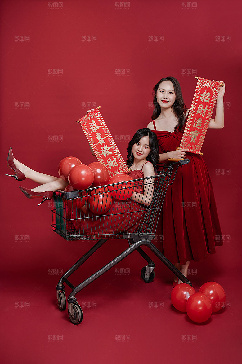 对联新年精修人物摄影图片