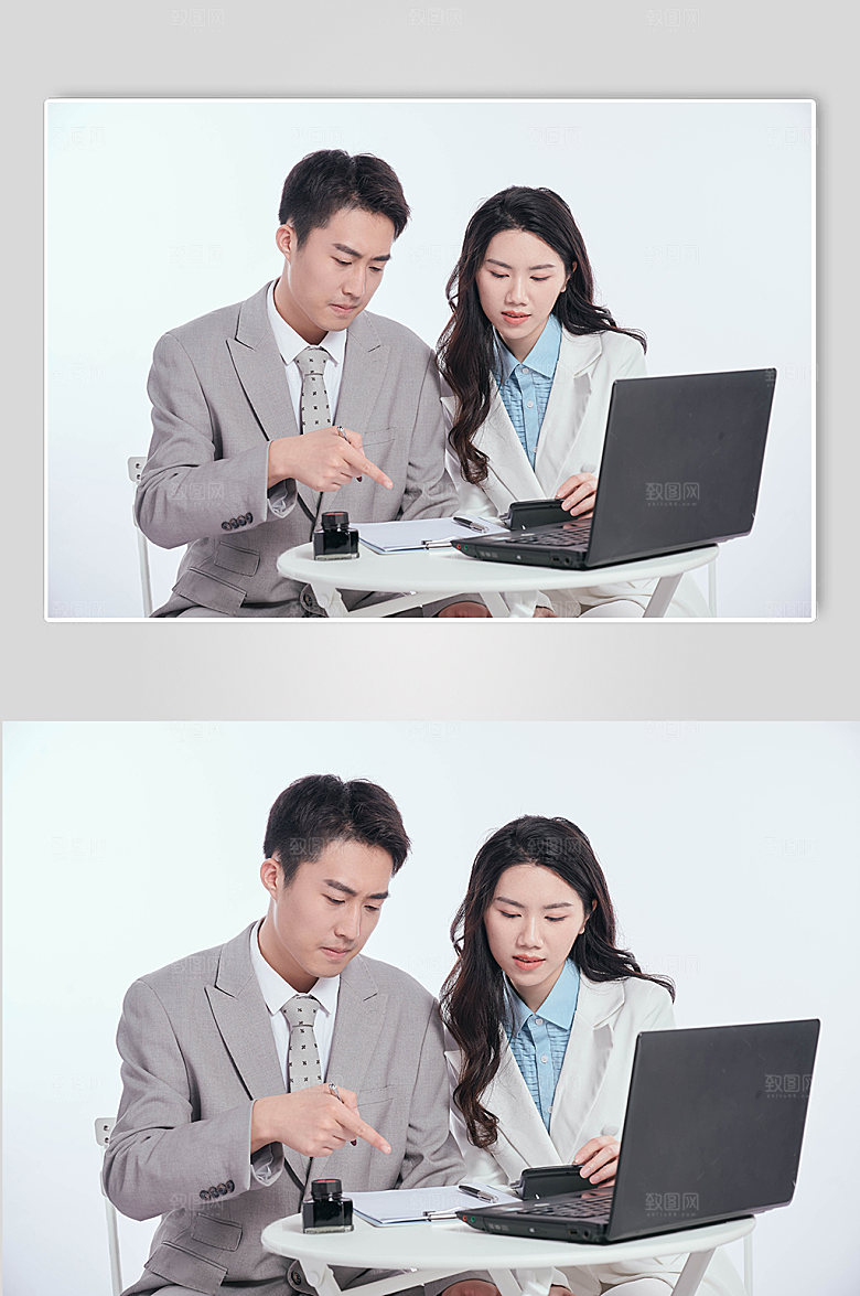 商务精英白领会谈摄影图元素