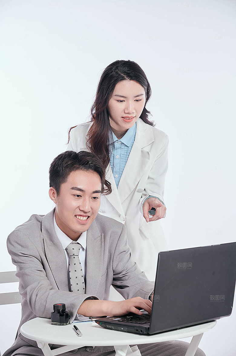 商务精英白领会谈摄影图元素