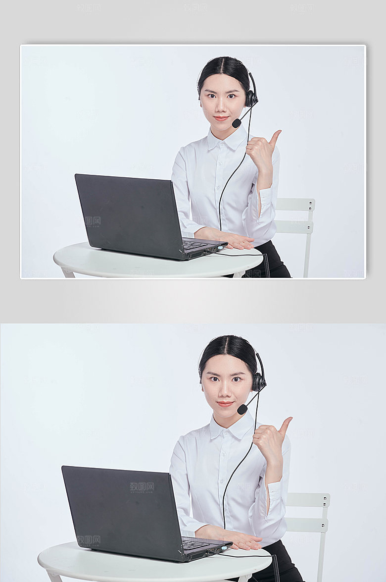 商务客服人员摄影图