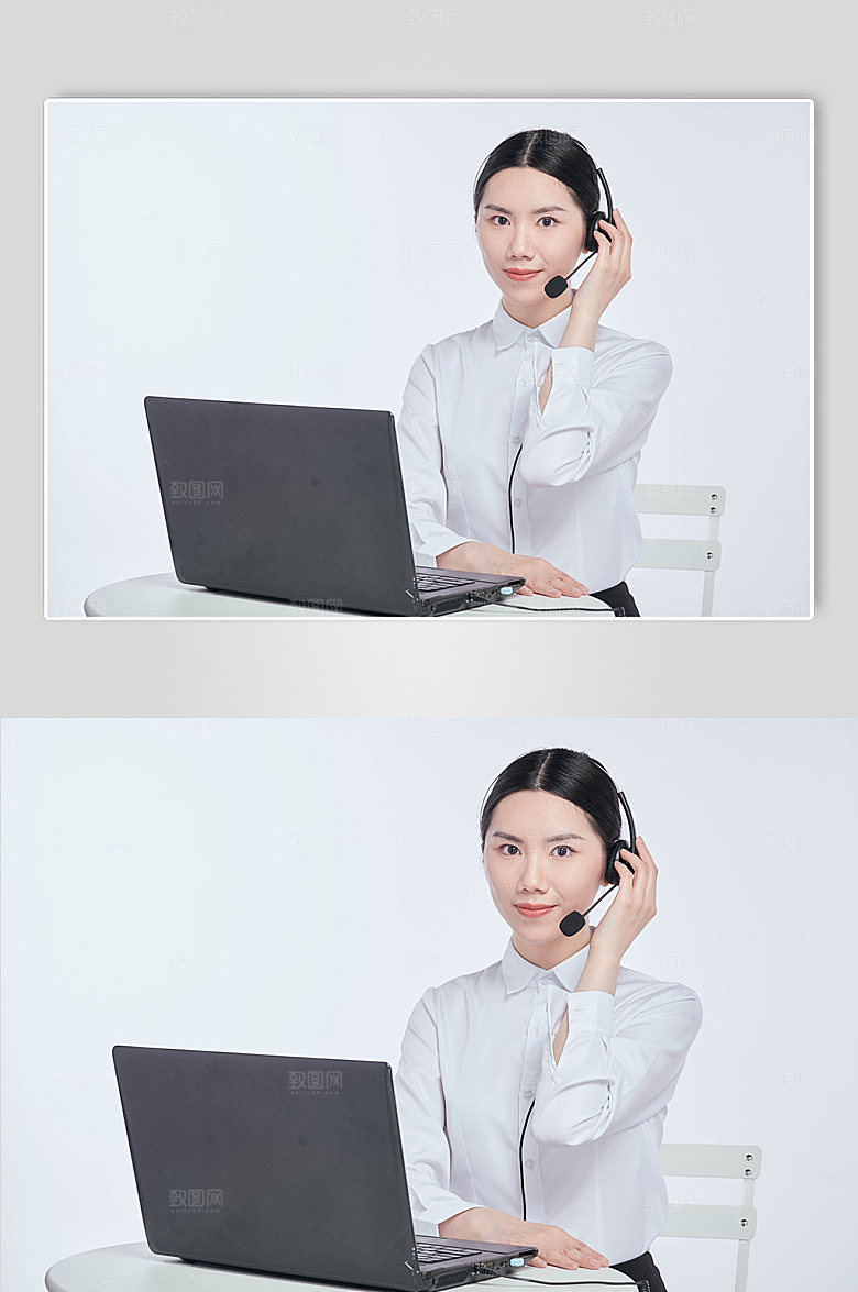 商务客服人员摄影图