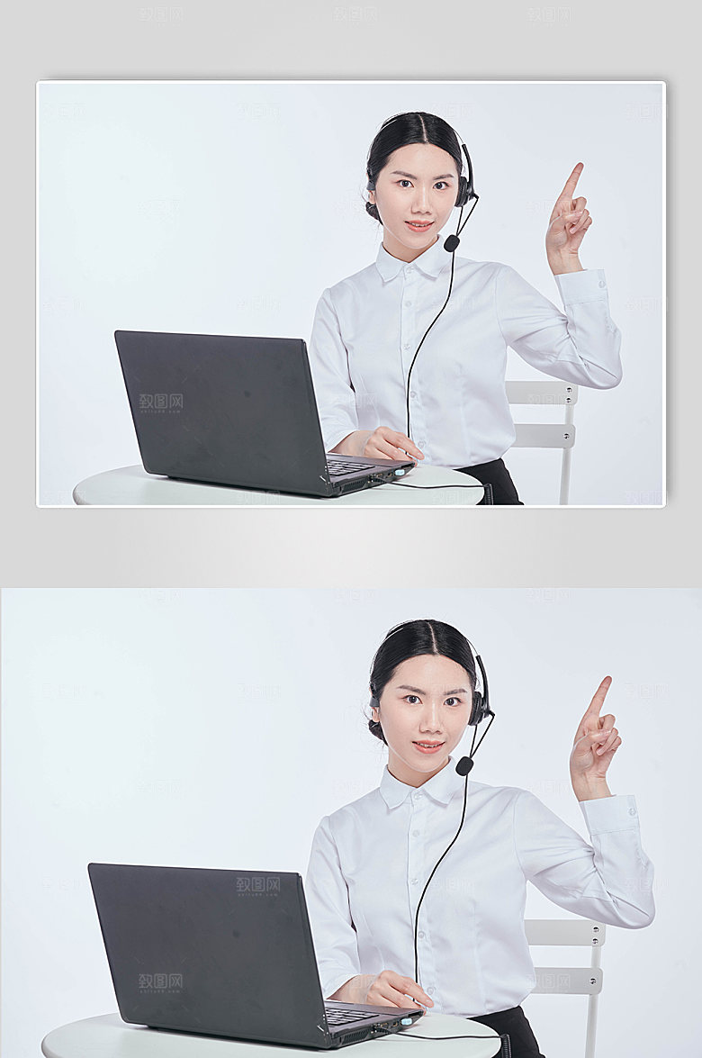商务客服人员摄影图