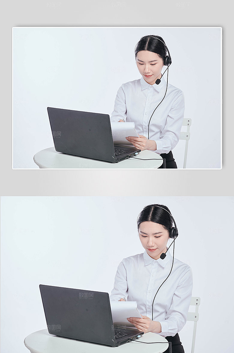 商务客服人员摄影图