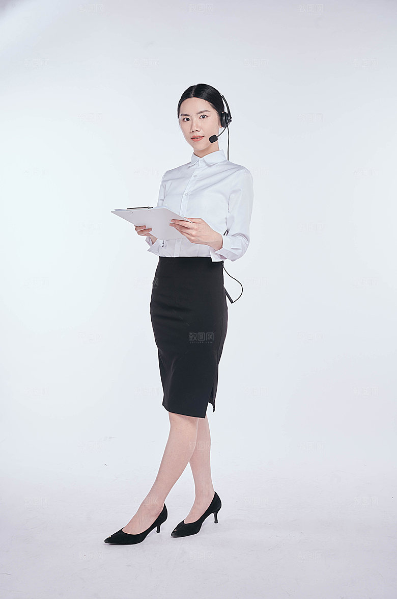 商务客服人员摄影图