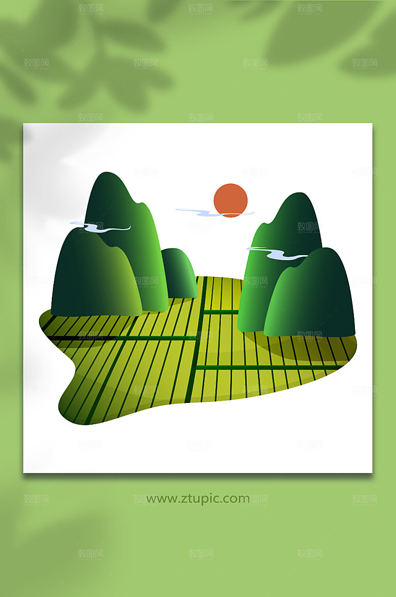 矢量高山大米元素插画设计