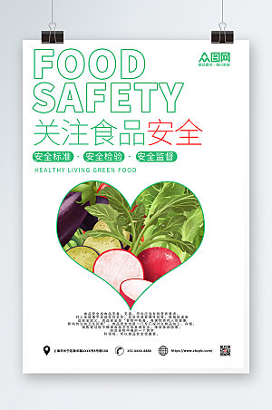 清新食品安全海报设计