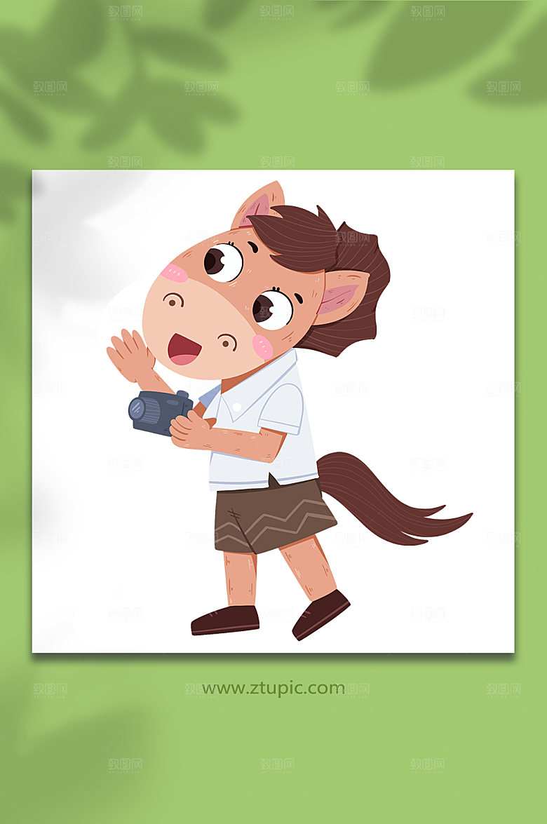 卡通马拟人十二生肖插画设计