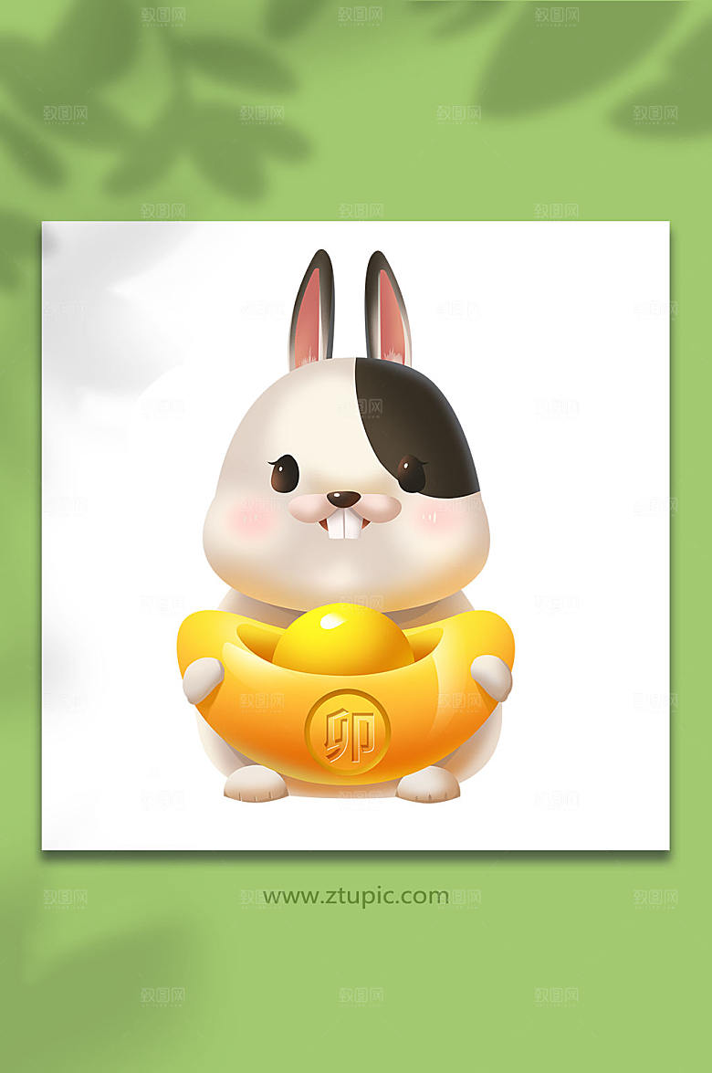 卡通可爱兔子十二生肖动物插画设计