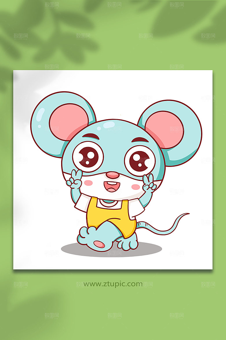 手绘老鼠十二生肖动物插画设计