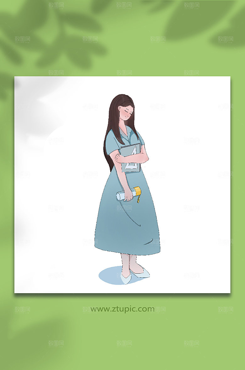 抱着书本老师教师节元素