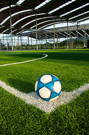 草坪白对角线足球运动场摄影图