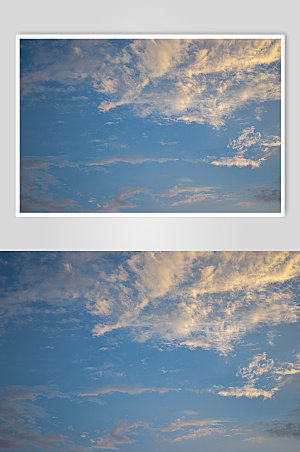 蓝色色晚霞云朵风景背景图