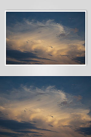 彩色晚霞云朵风景摄影图