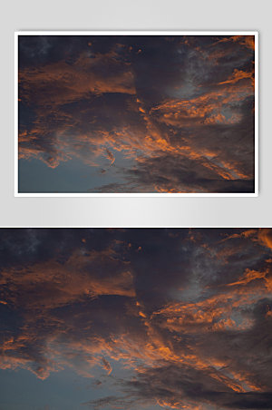 红色晚霞云朵风景摄影图