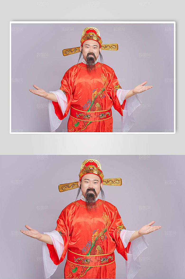 喜庆财神爷拜年人物摄影
